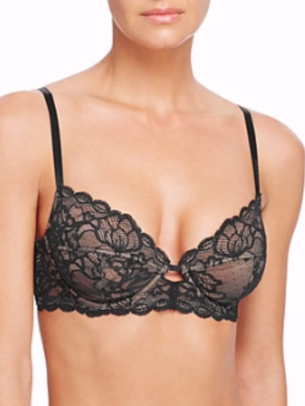 Calvin Klein Seductive Comfort Lace Full Coverage Unlined Bra Black Size 36DDD